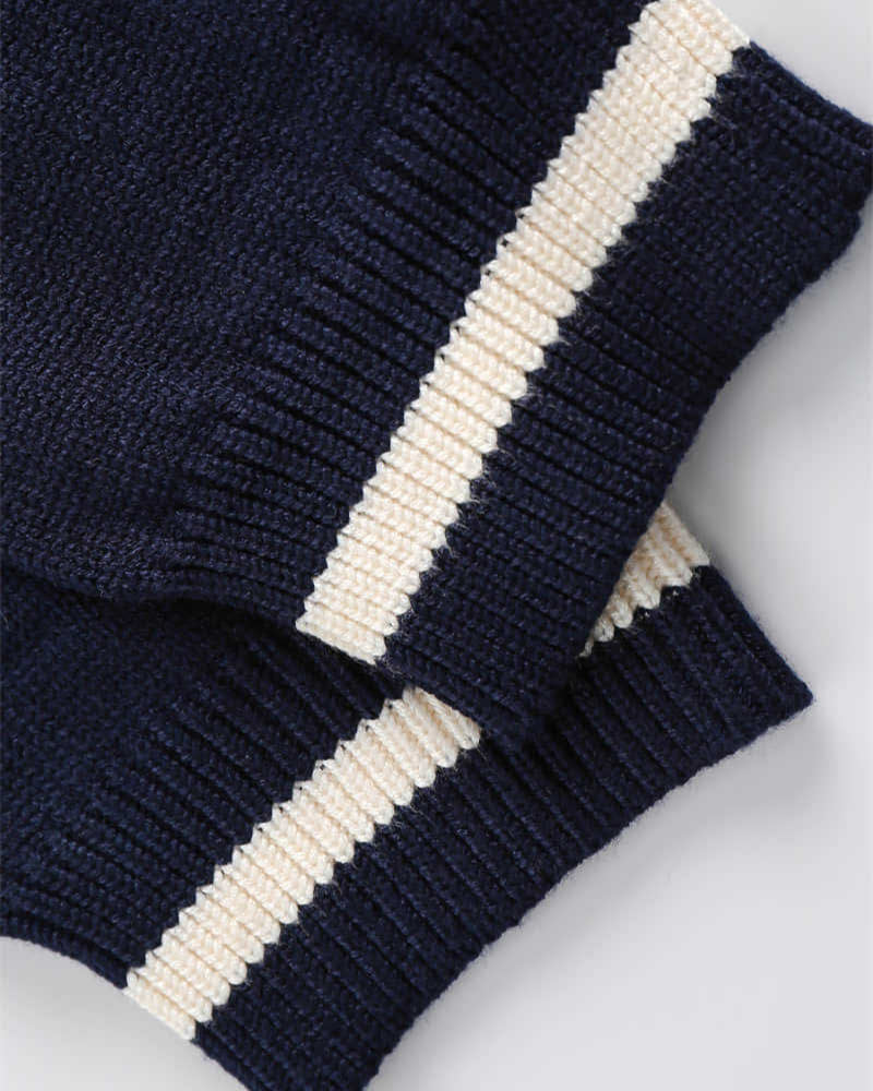 Paneled crew neck sweater