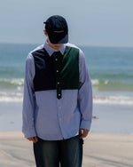 パッチワークフェイクツーピースシャツ