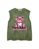 ゆったりとしたクルーネックベスト