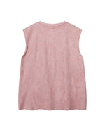 ゆったりとしたクルーネックベスト