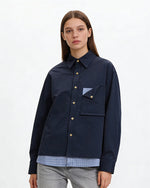 Faux two-piece long-sleeved shirt