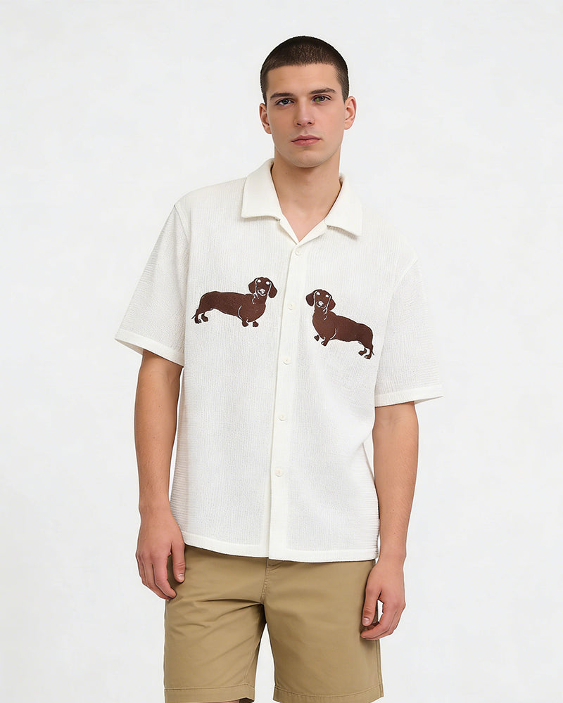 Puppy Open-Knit Shirt