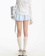 레트로 플레드 스커트