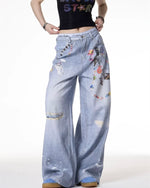 귀엽고 심플한 데님 팬츠