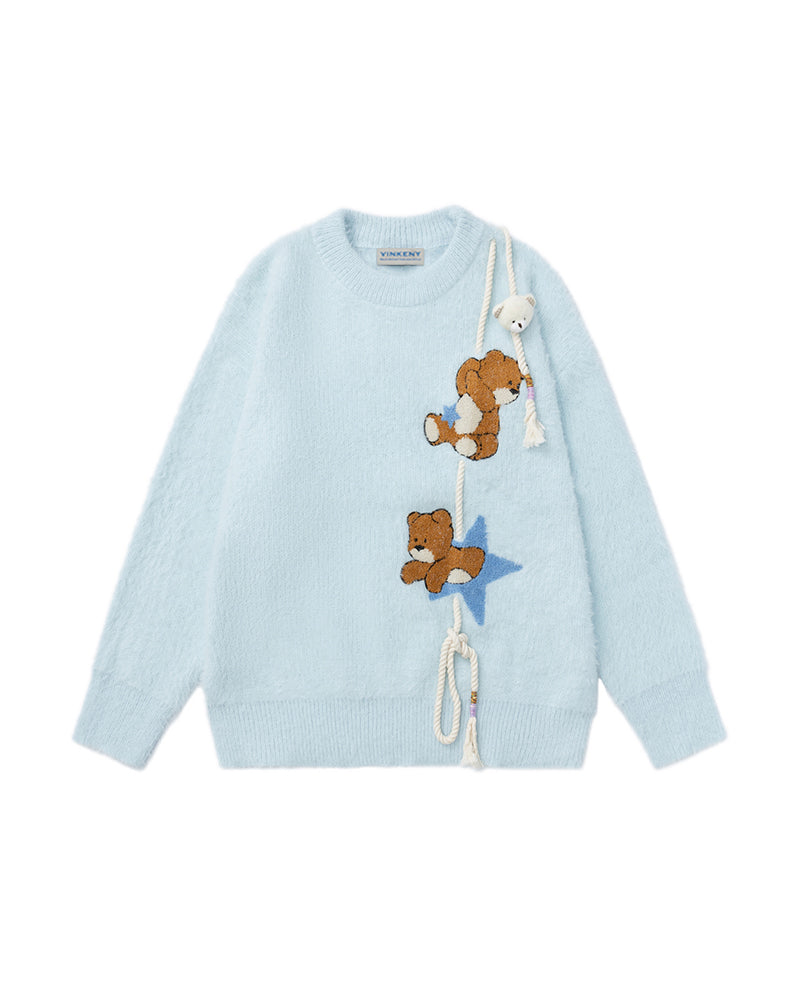 漫画風のゆったりとしたプルオーバーセーター