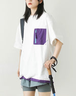 Contrast pocket short sleeves