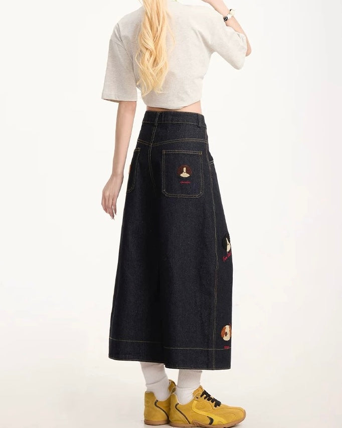 レトロシンプルデニムショートパンツ