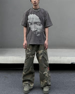 Retro print short sleeves