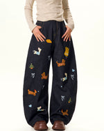 재미있는 패턴의 데님 팬츠