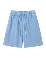 235g Distressed waffle-knit shorts
