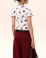Fun pattern short sleeves