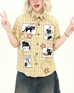 かわいい子猫の半袖シャツ