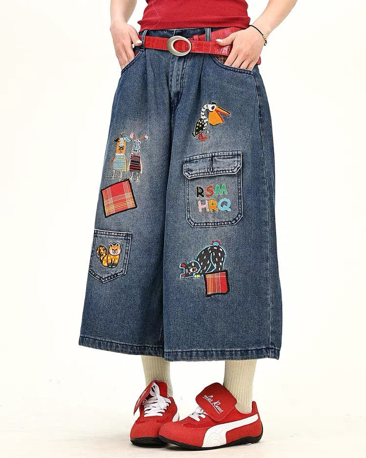 楽しい刺繍ジーンズ