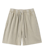 235g Distressed waffle-knit shorts