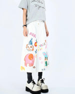 Funny cartoon cropped casual shorts