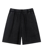 235g Distressed waffle-knit shorts