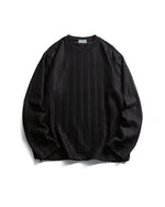 Thick striped crew neck sweatshirt