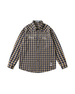 ビーズチェック柄長袖シャツ