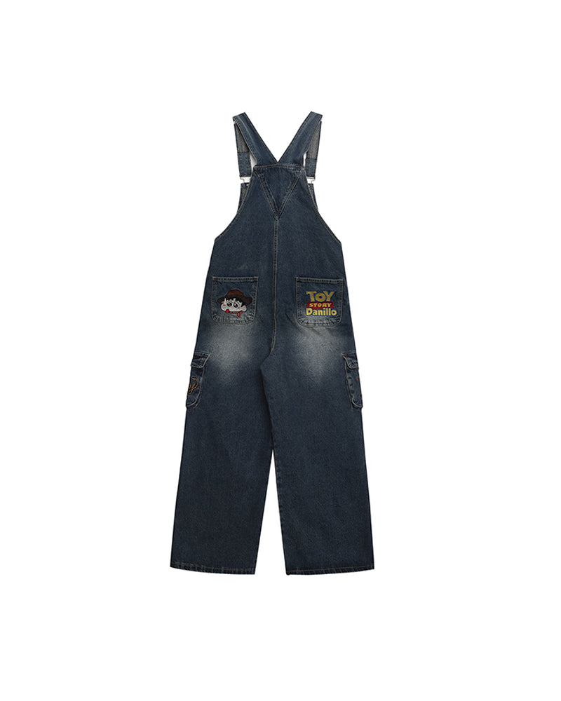 Embroidered overalls