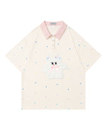 シンプルなラペルの半袖