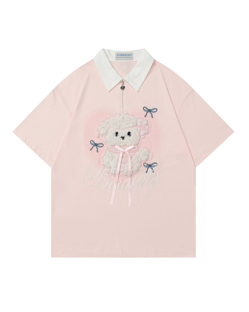 シンプルなラペルの半袖