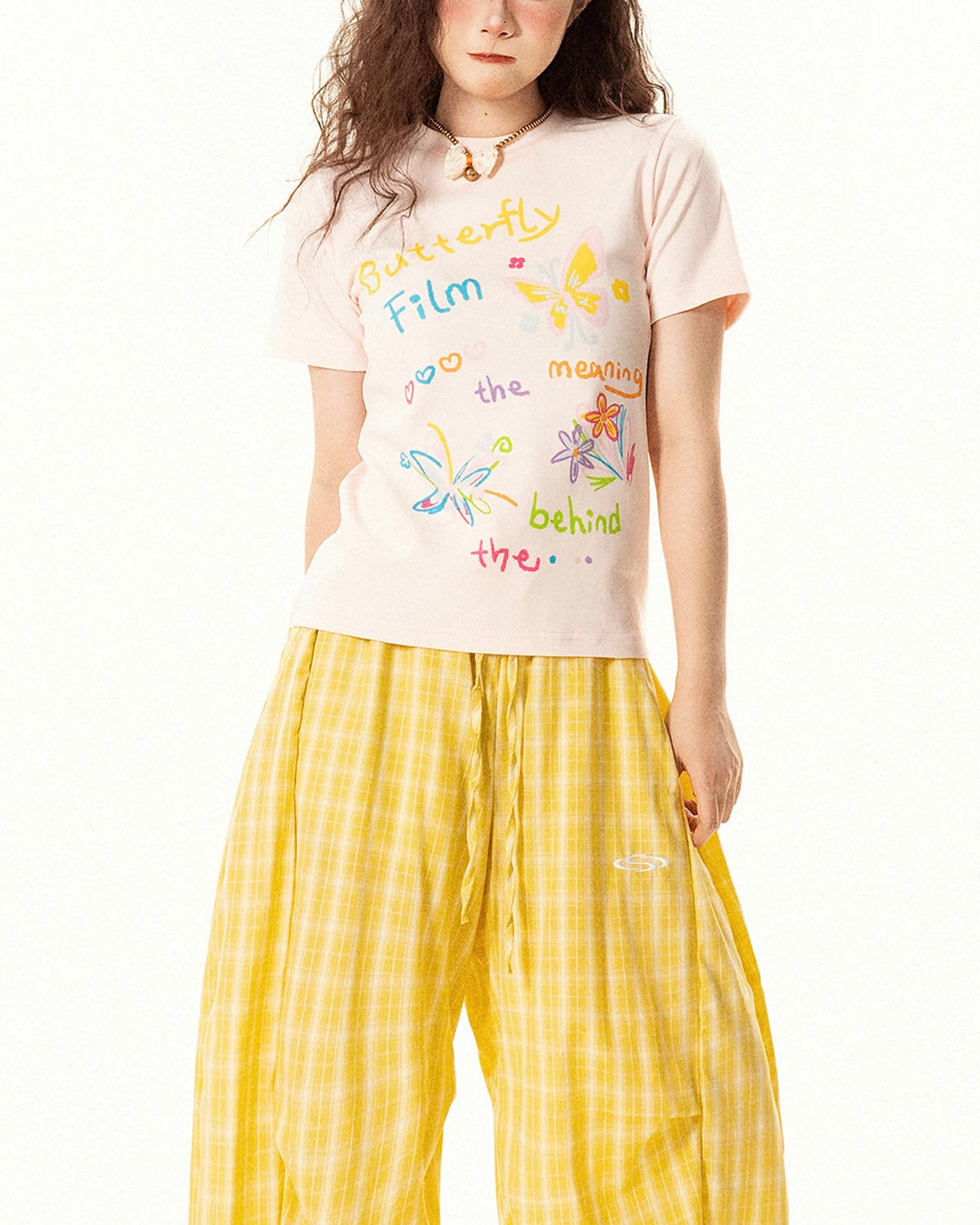 Fun pattern short sleeves