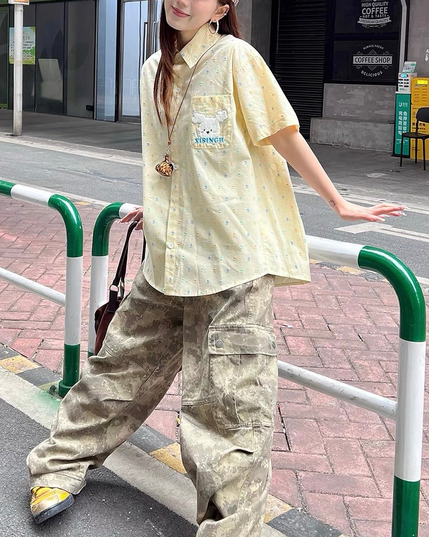 かわいいカラフルな半袖シャツ