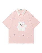 シンプルなラペルの半袖