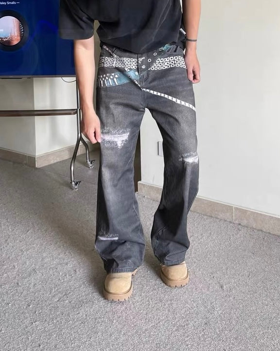 Designer straight jeans