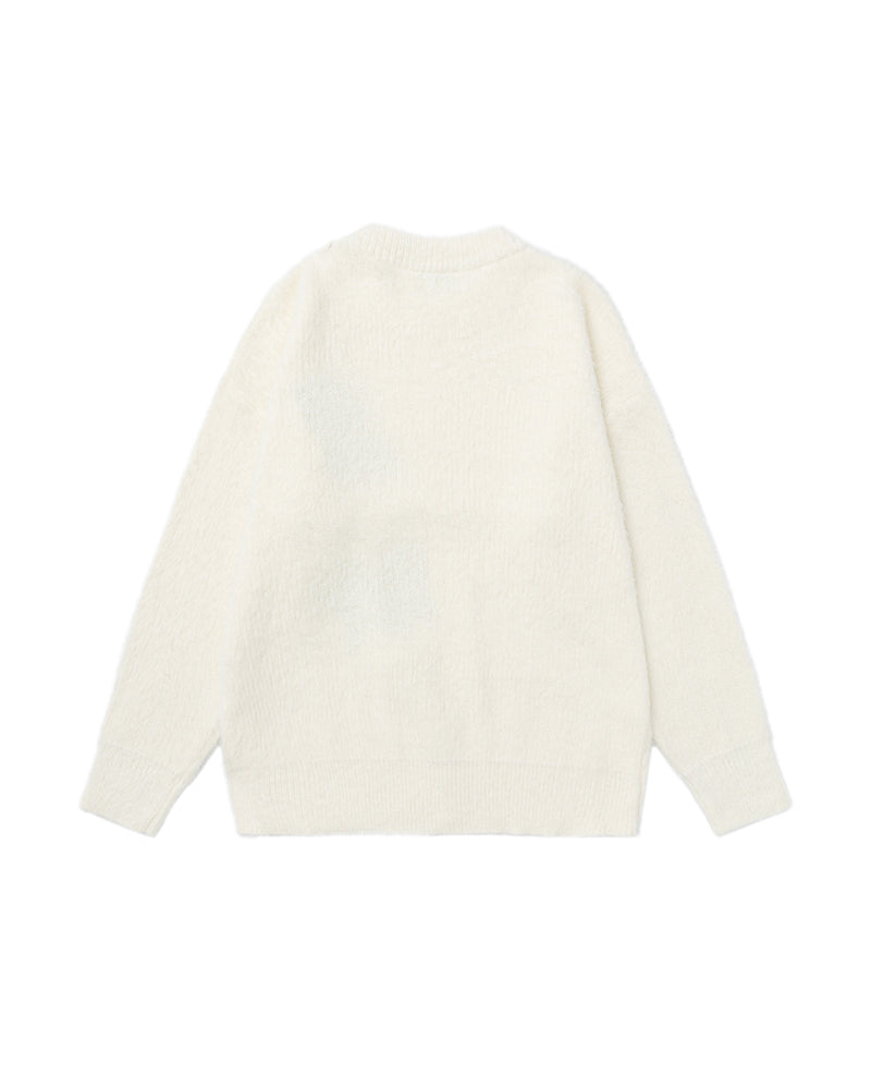 漫画風のゆったりとしたプルオーバーセーター