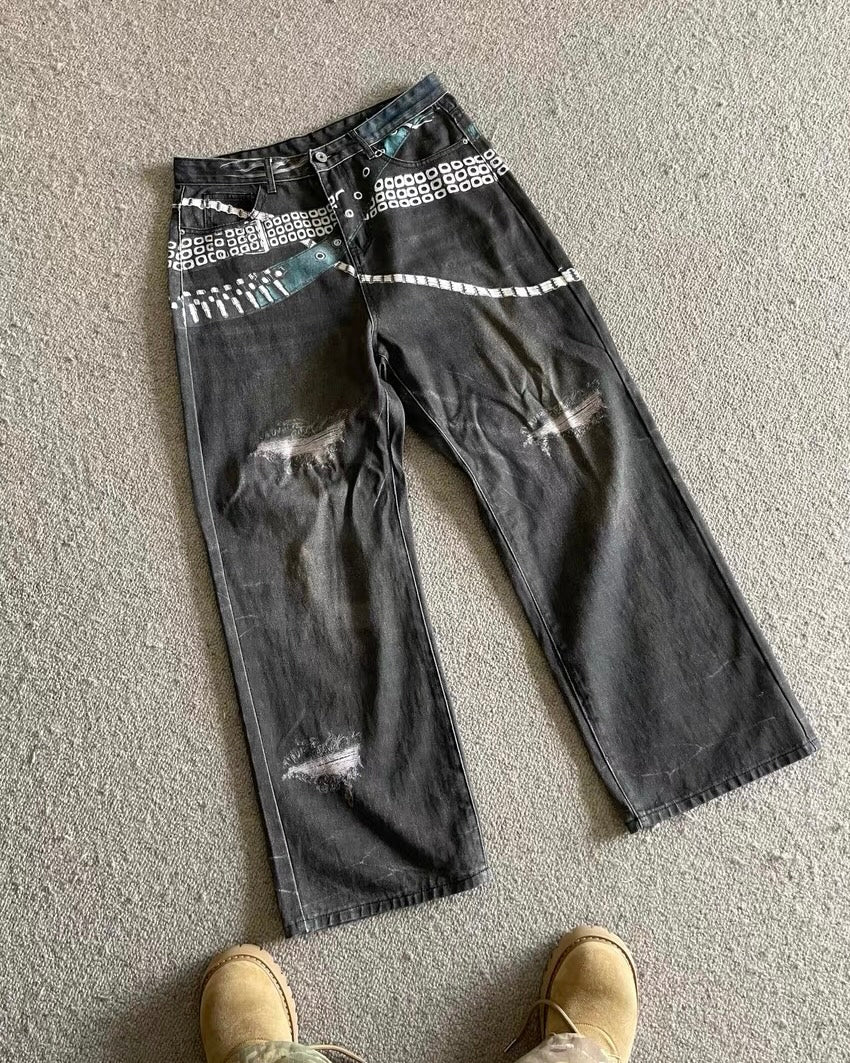 Designer straight jeans