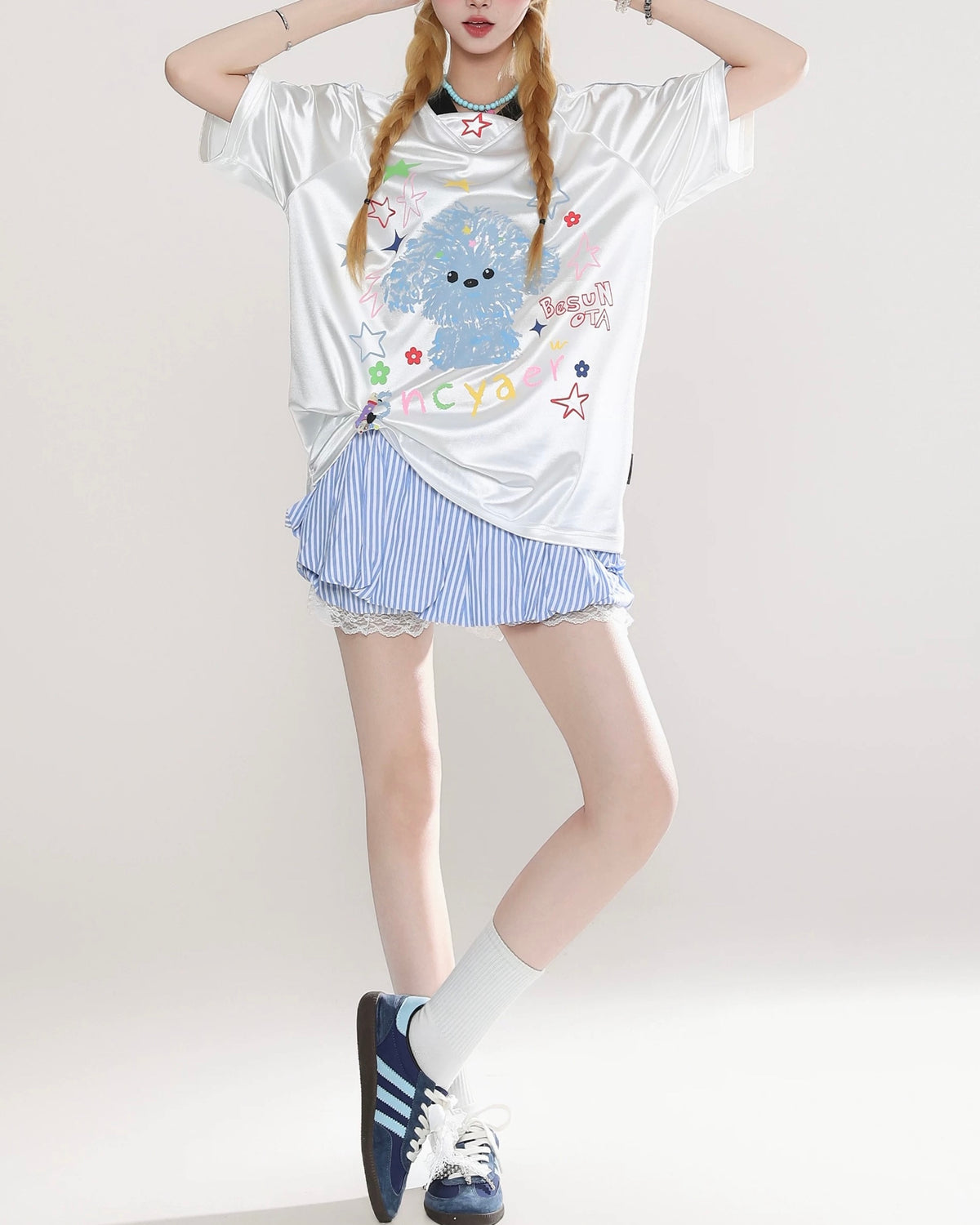 스트라이프 캐주얼 반바지