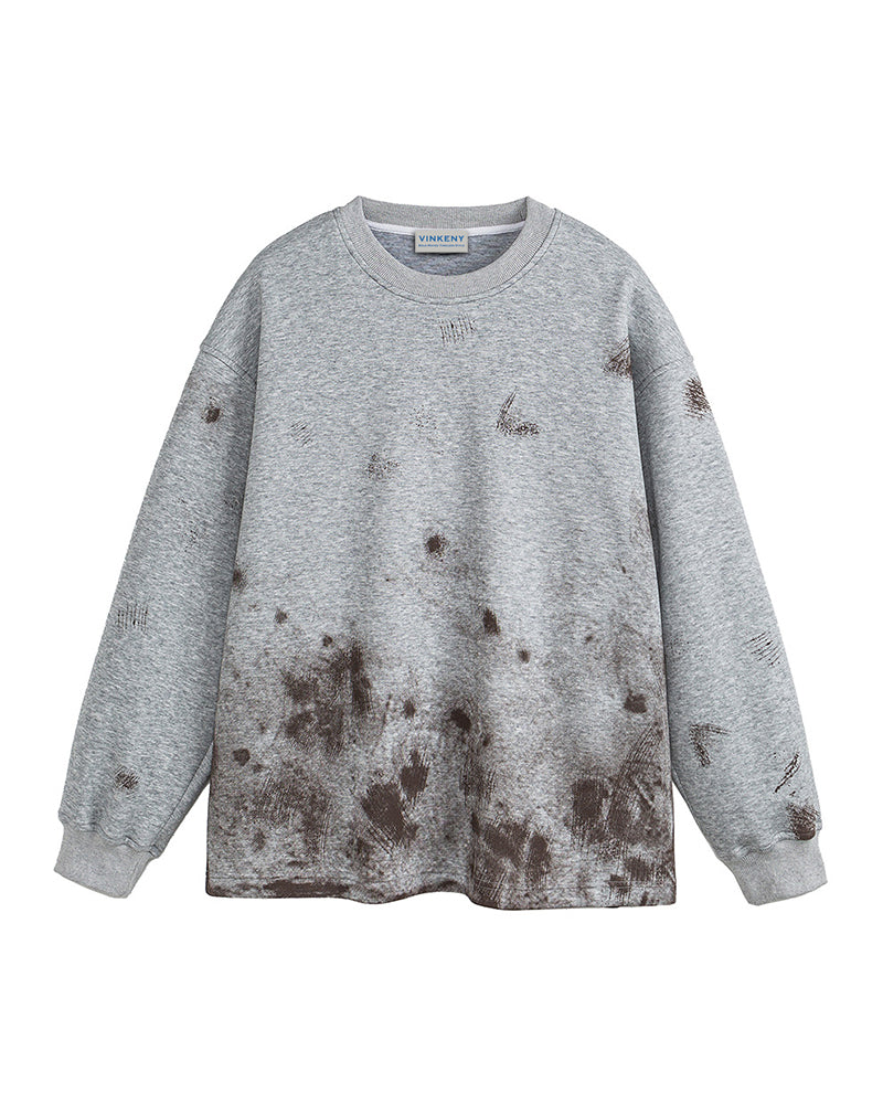 라운드넥 그래피티 스웨트셔츠