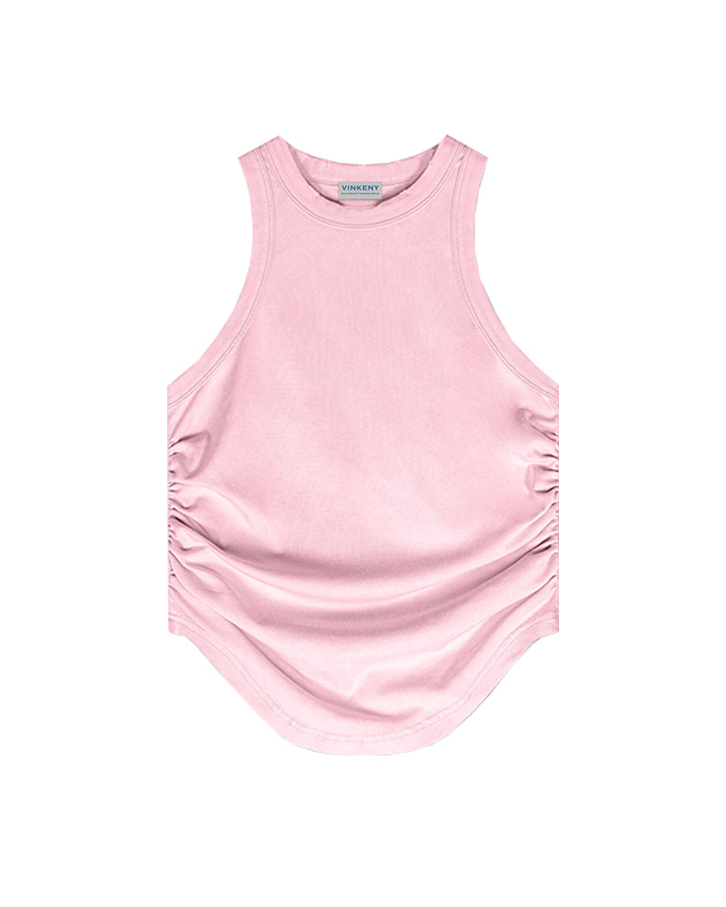 235g Cool-touch distressed crinkle tank top
