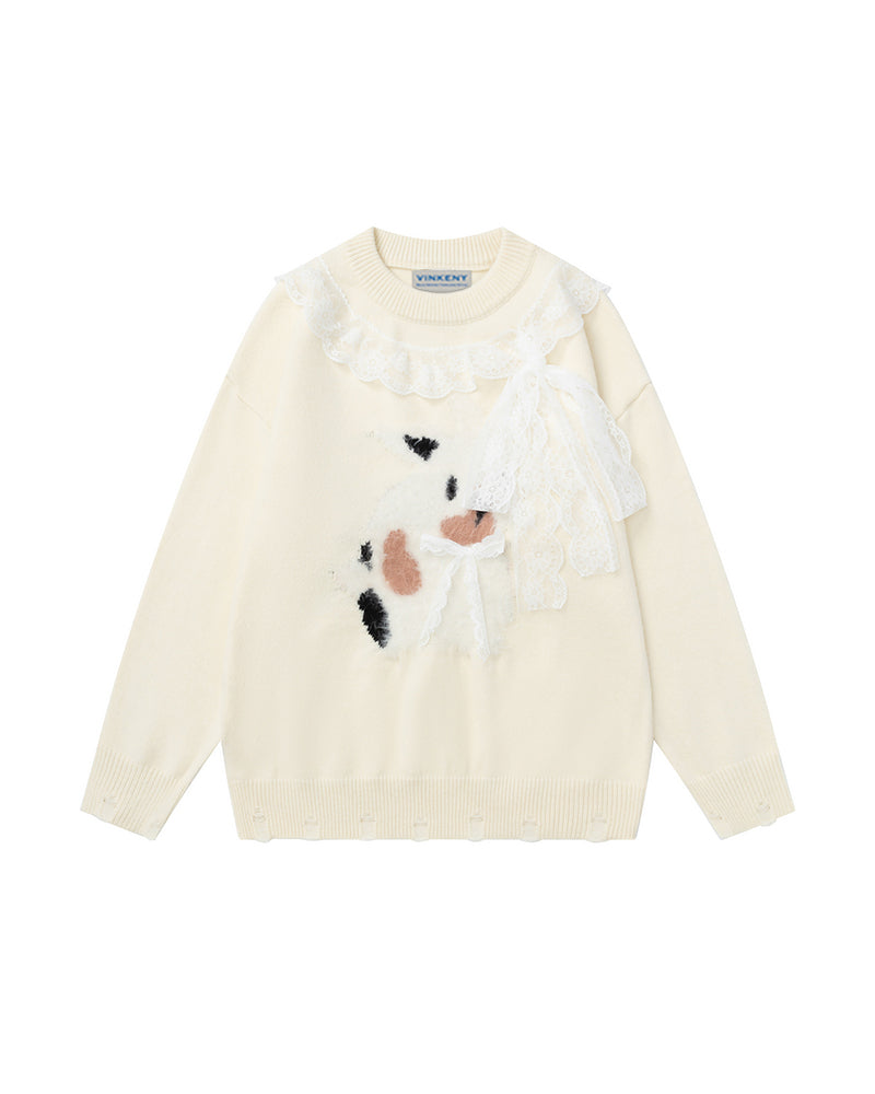 漫画柄のプルオーバーセーター