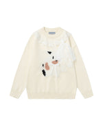 漫画柄のプルオーバーセーター