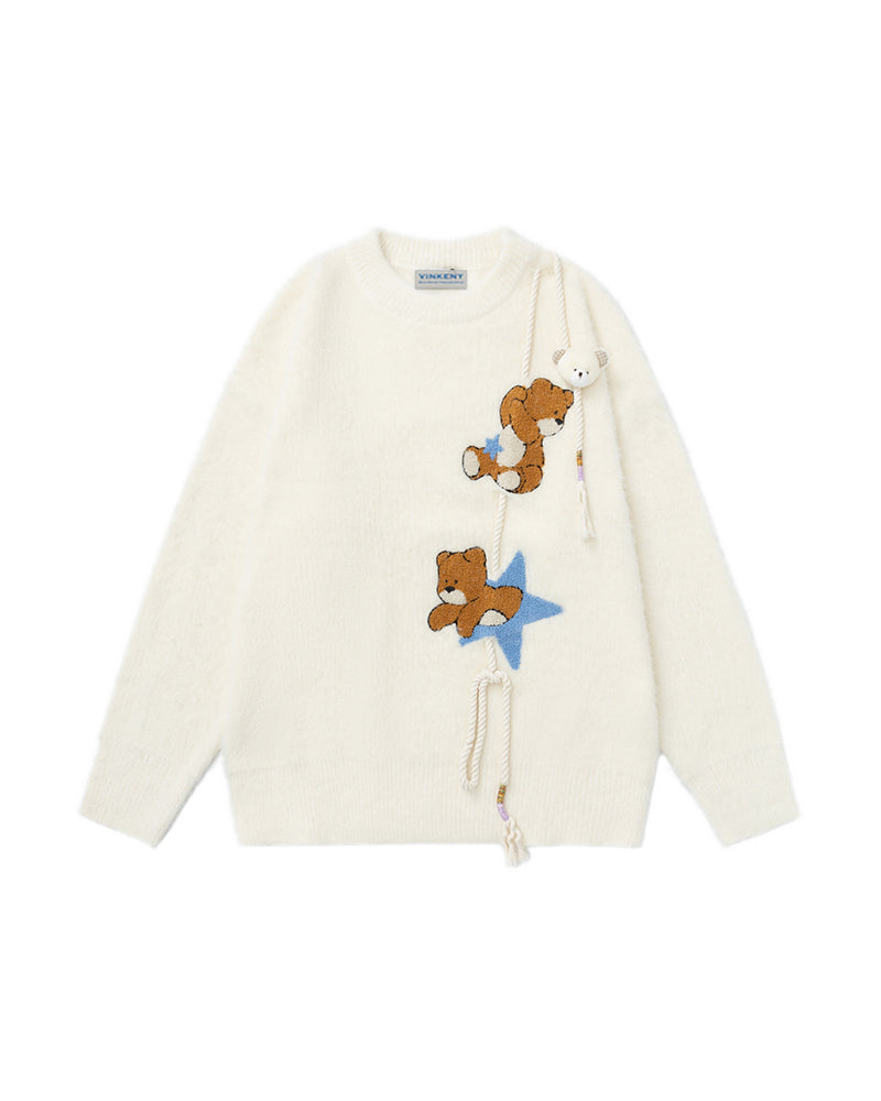 漫画風のゆったりとしたプルオーバーセーター