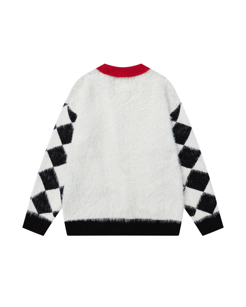 漫画風のゆったりカーディガンセーター