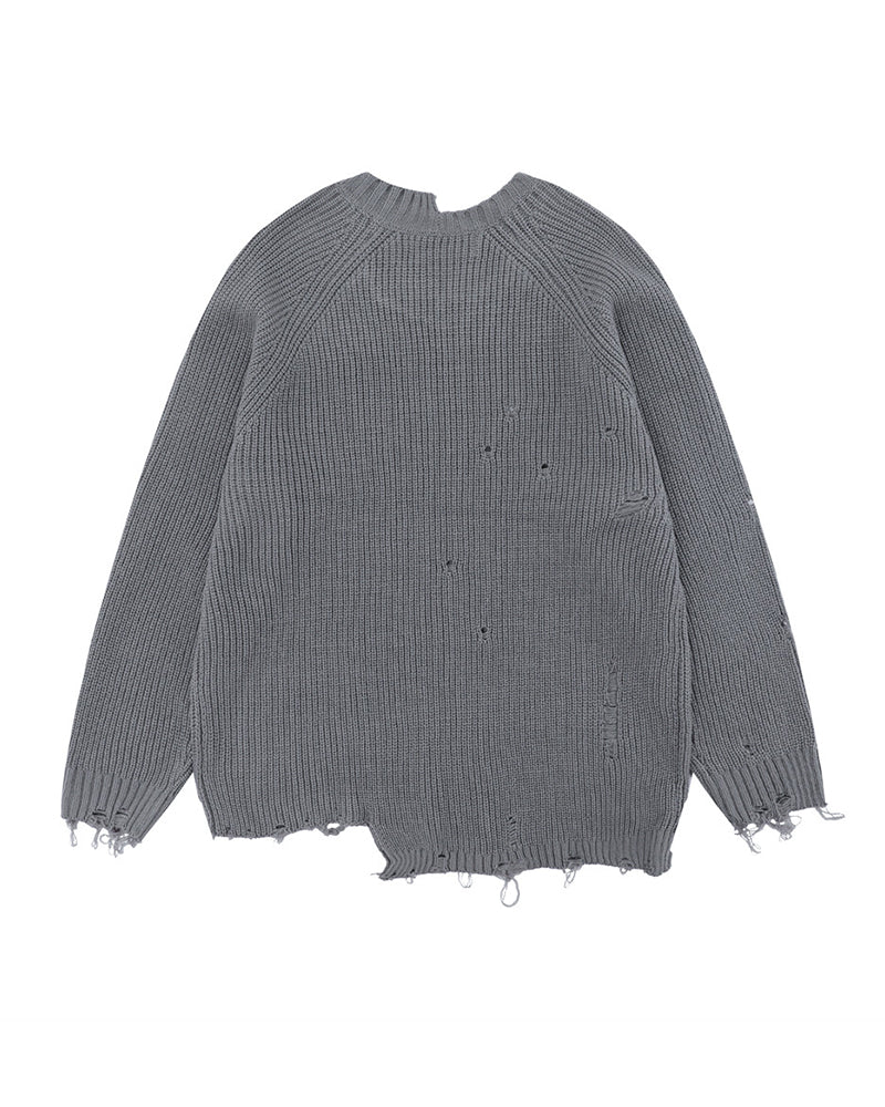 irregular hole sweater