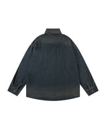 Small flower embroidered long-sleeved shirt