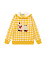 楽しいチェック柄プルオーバーセーター