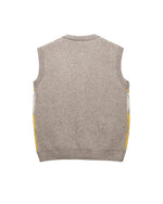 カラーブロックダイヤモンド柄ニットベスト