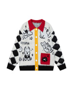 漫画風のゆったりカーディガンセーター