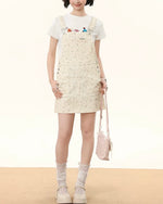 심플한 개성의 서스펜더 스커트