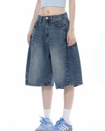 カジュアルなステッチストレートショートパンツ