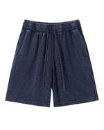 235g Distressed waffle-knit shorts
