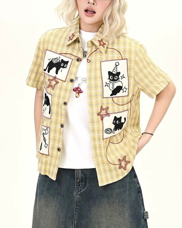 かわいい子猫の半袖シャツ