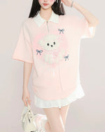 シンプルなラペルの半袖