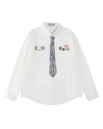 レトロなシンプルな長袖シャツ