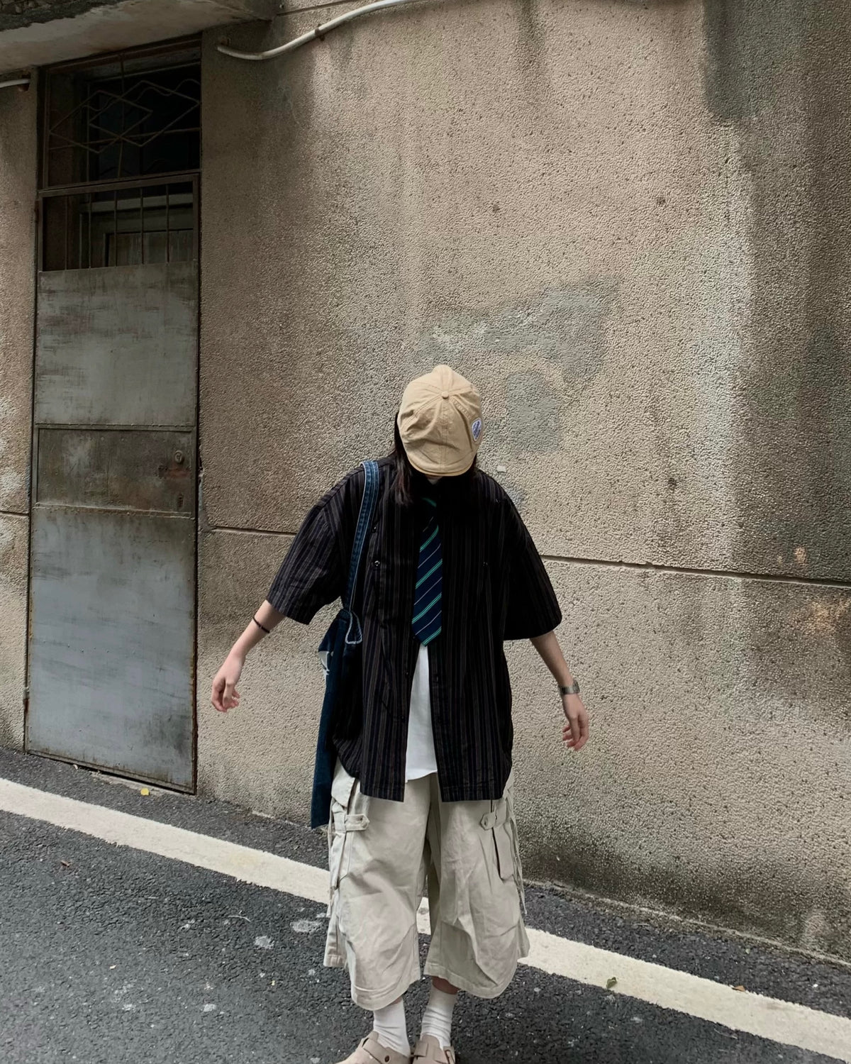 ストライプの半袖シャツ